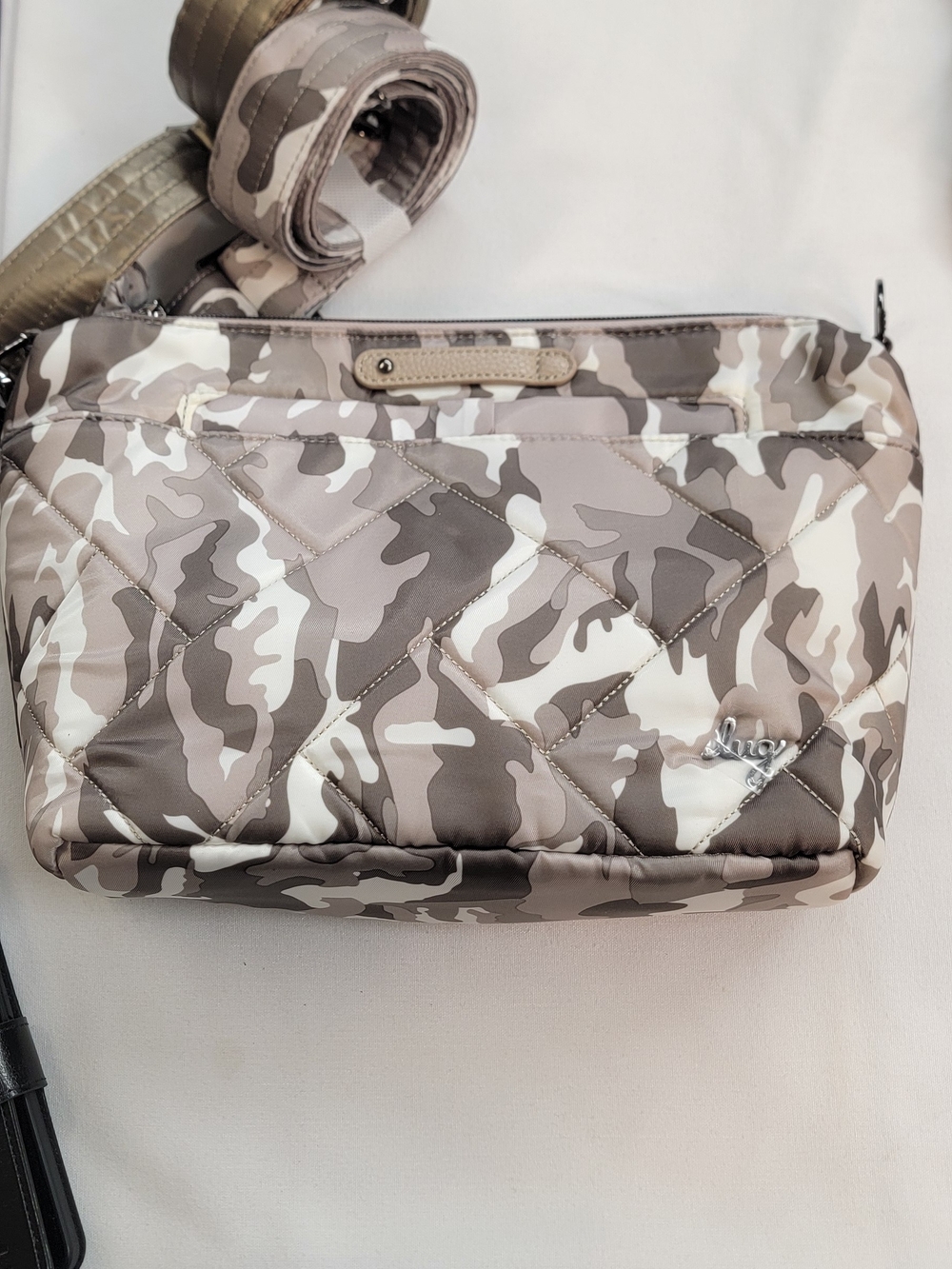 lug Quilted Beige and Brown Camo Messenger Bag